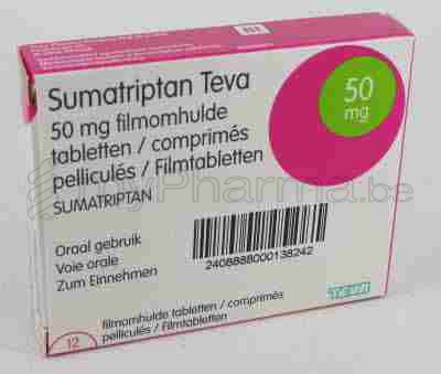 Pharmacie de test 3990 Peer : Home > SUMATRIPTAN TEVA 50 12 COMP