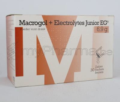 MACROGOL + ELECTROLYTES EG JUNIOR  6,9 G POEDER VOOR DRANK 30 ZAKJES (geneesmiddel)